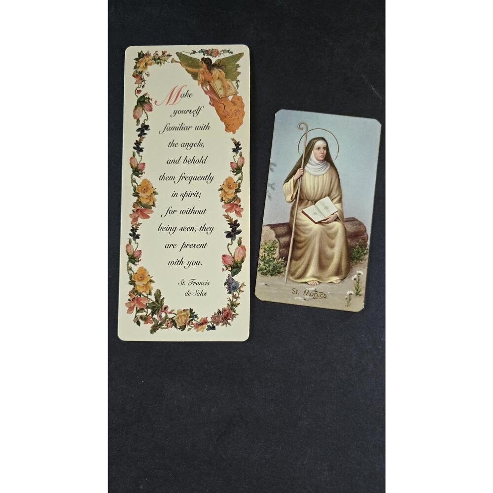 St Monica Italy Holy Card Prayer Serenity Bookmark Salesian Missions Lot 2